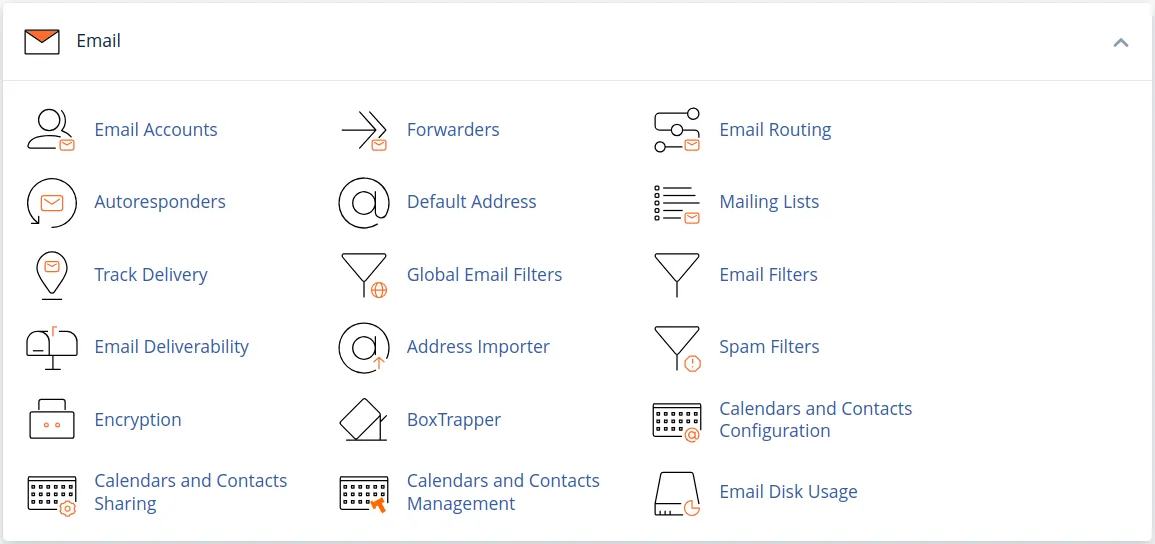 Giao diện quản lý Email trong cPanel