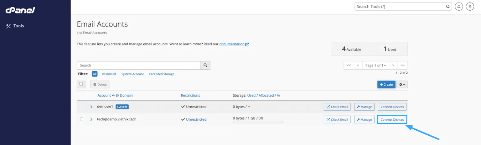 Xem thông số máy chủ