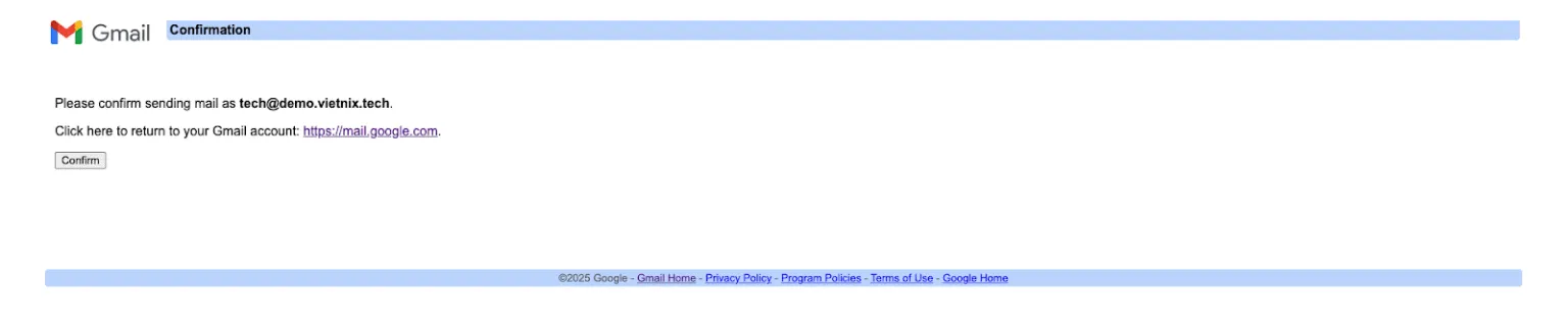Chọn gửi lại email khi không nhận được mail phản hồi