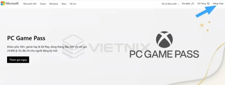 Chọn đăng nhập