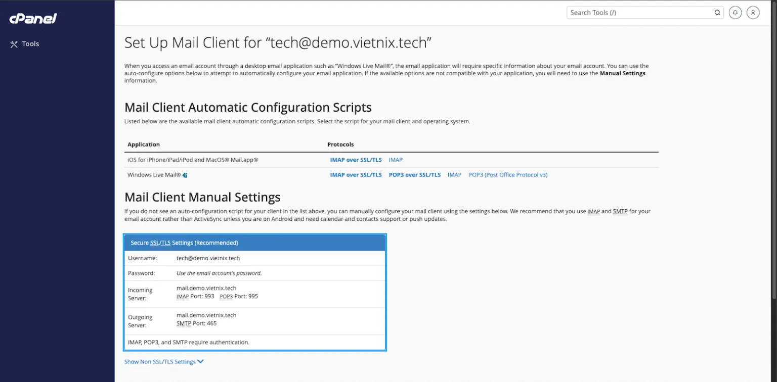 Các thông số của máy chủ