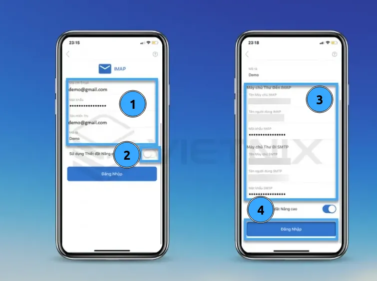 Nhấn đăng nhập để kết thúc