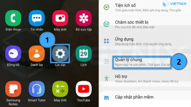 Truy cập vào quản lý chung