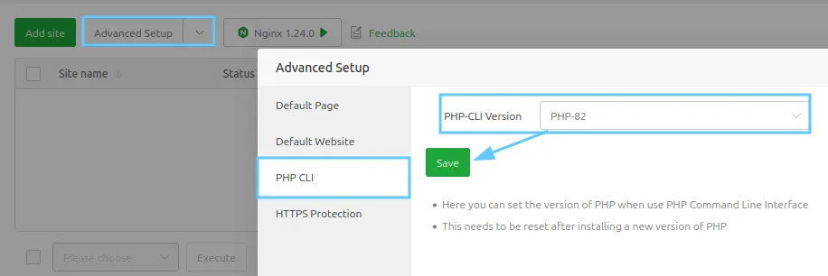 Thay đổi phiên bản PHP trên hệ thống aaPanel mặc định qua giao diện web