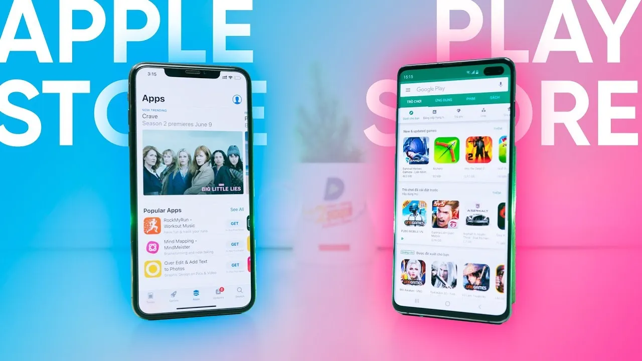 Sự khác biệt giữa Apple Store và Google Play Store