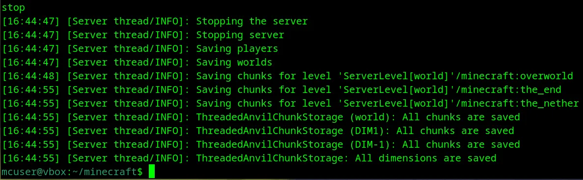 Ngừng hoạt động server