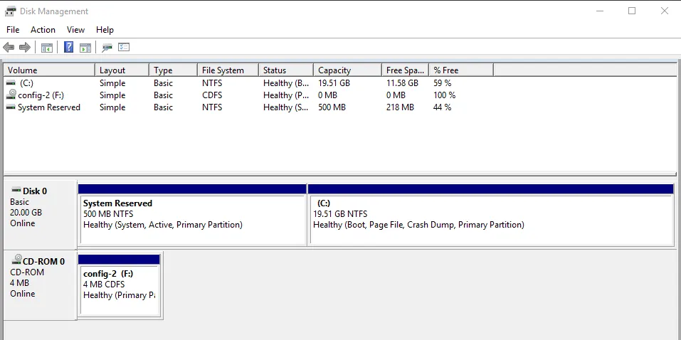 Disk Management theo dõi dung lượng và phân vùng ổ cứng