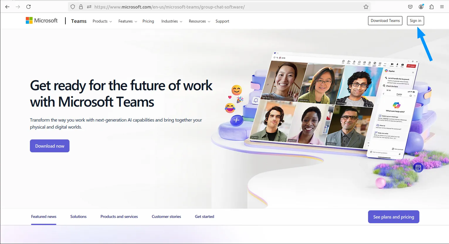 Sử dụng Microsoft Teams trên trình duyệt web