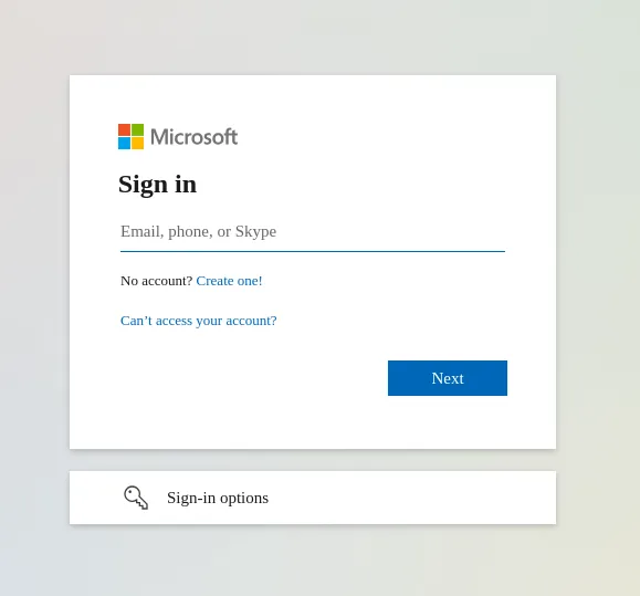 Màn hình nhập địa chỉ email