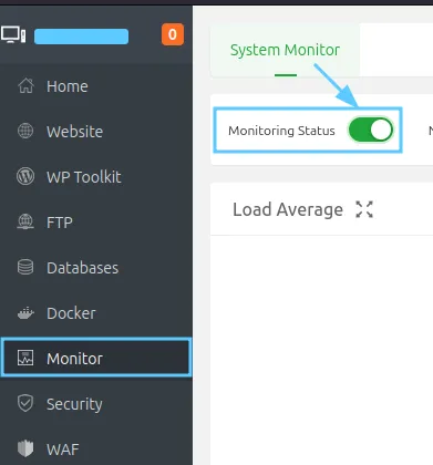 Bật System Monitor trên aaPanel