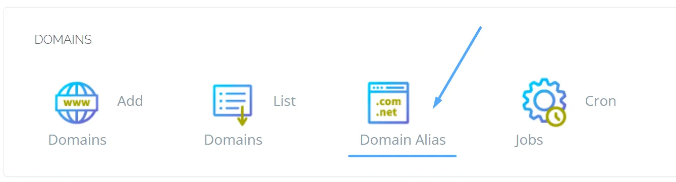 Cách tạo tên miền Alias trên CyberPanel 19 Chọn Domain Alias
