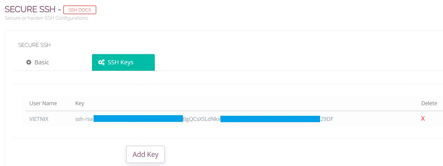 Thêm key SSH