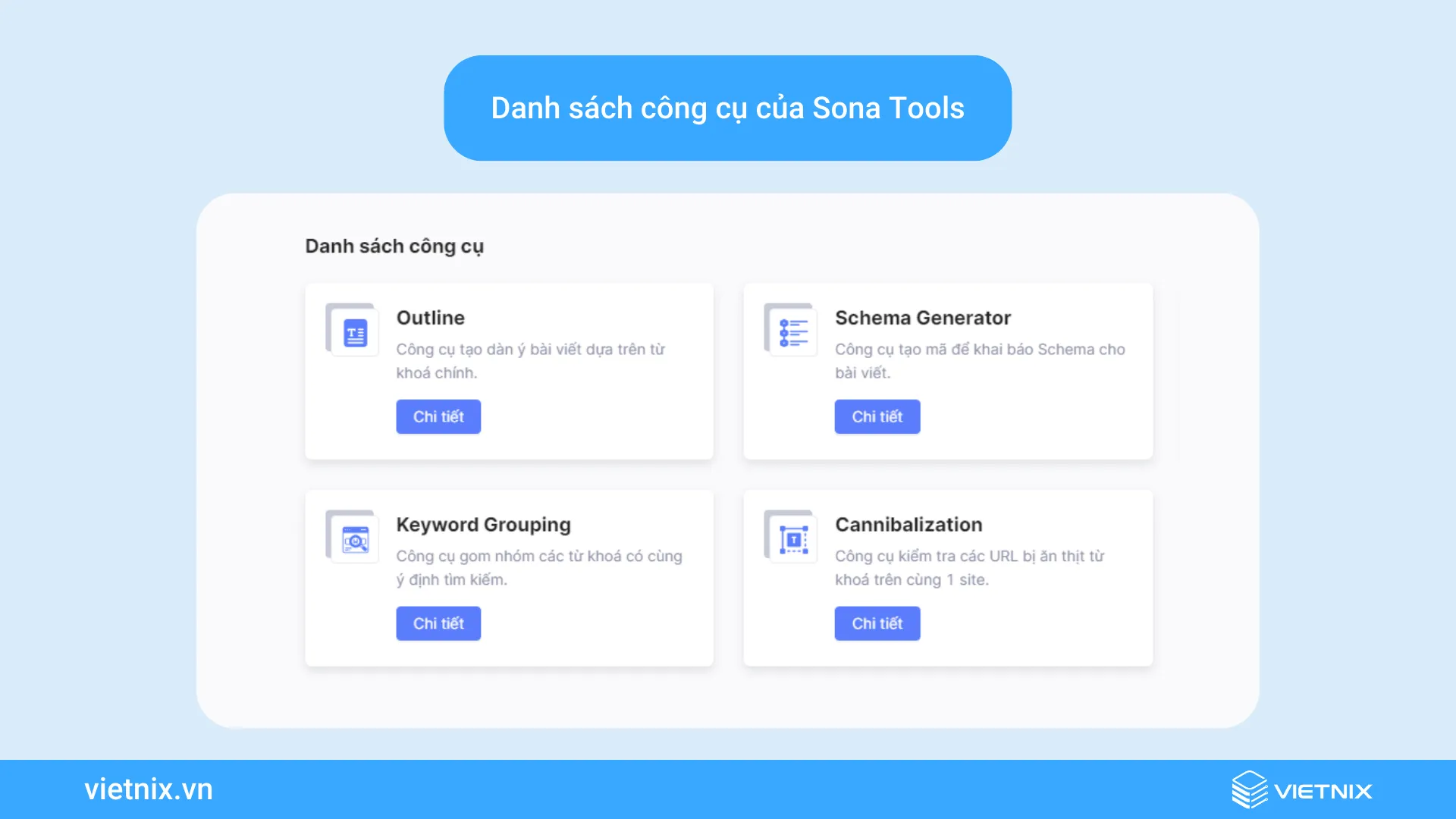 Danh sách công cụ của SonaTools