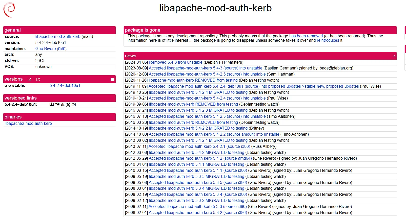 Debian Package Tracker