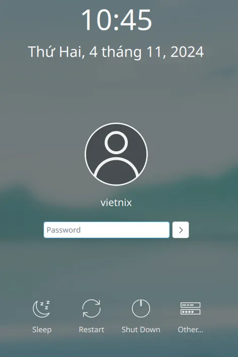 Hướng dẫn cài đặt Manjaro Linux cho PC 41 Giao diện đăng nhập sau khi mở máy