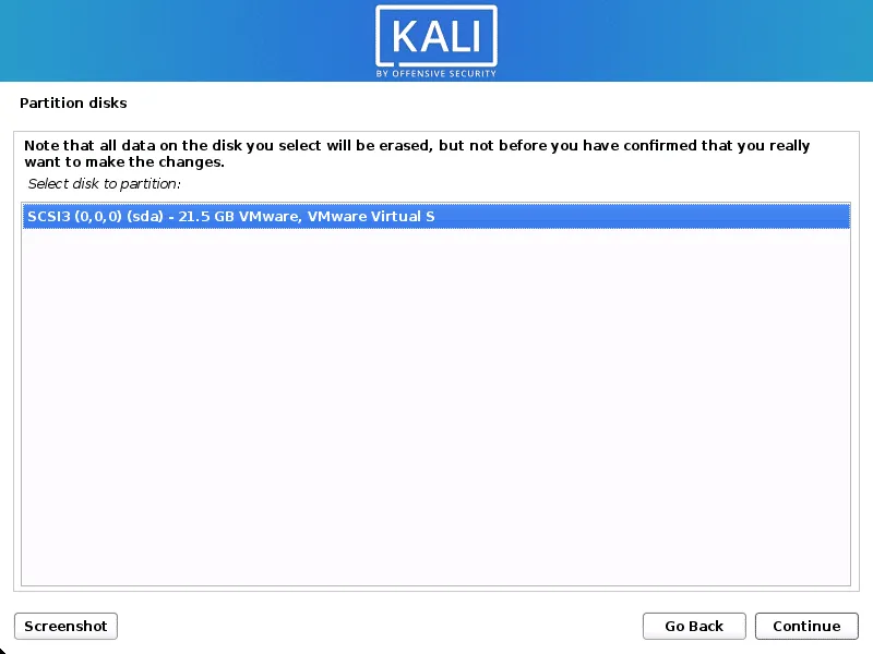 Hướng dẫn cài Kali Linux chạy song song với Windows 10 44 Chọn phân vùng ổ cứng