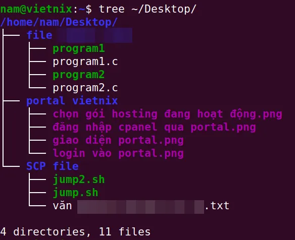 Đếm file trong thư mục trên Linux bằng lệnh tree