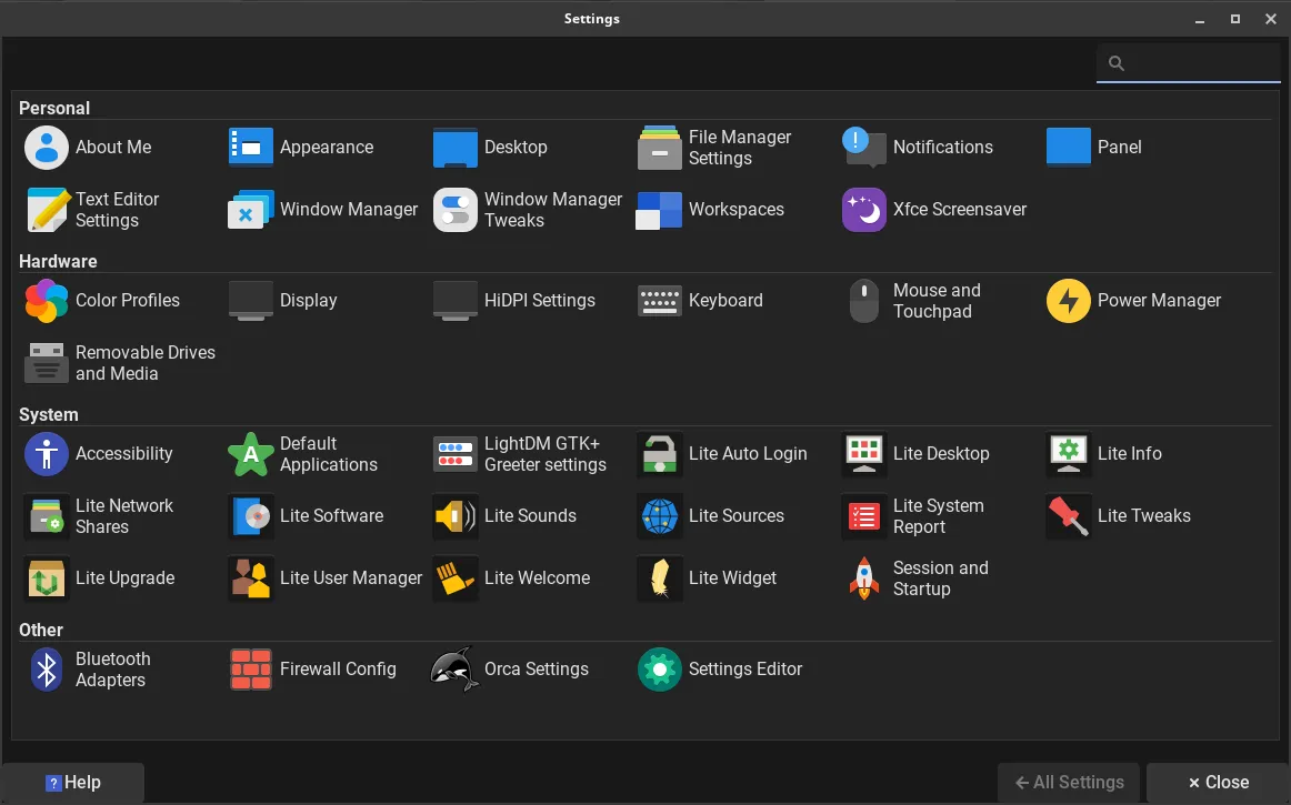 Linux lite cho phép tuỳ chỉnh các option khác nhau