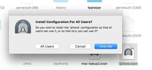 Cấu hình MacOS / OS X openvpn client