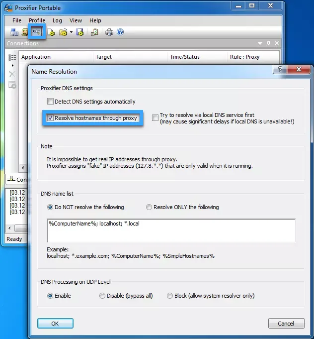 Phân giải tên miền DNS thông qua proxy
