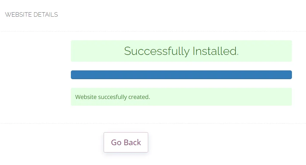 Tạo website thành công