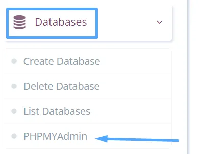 Truy cập lại phpMyAdmin