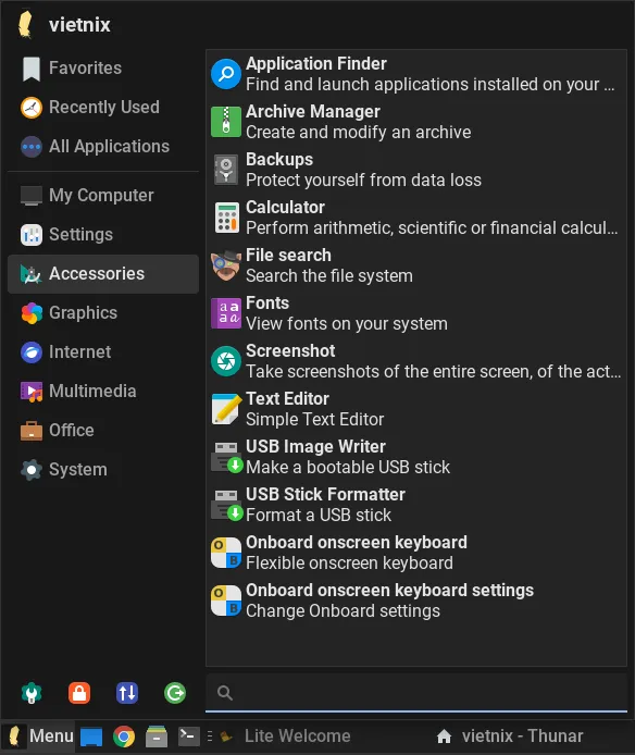 Phần mềm, ứng dụng cơ bản đều có sẵn trong Linux lite