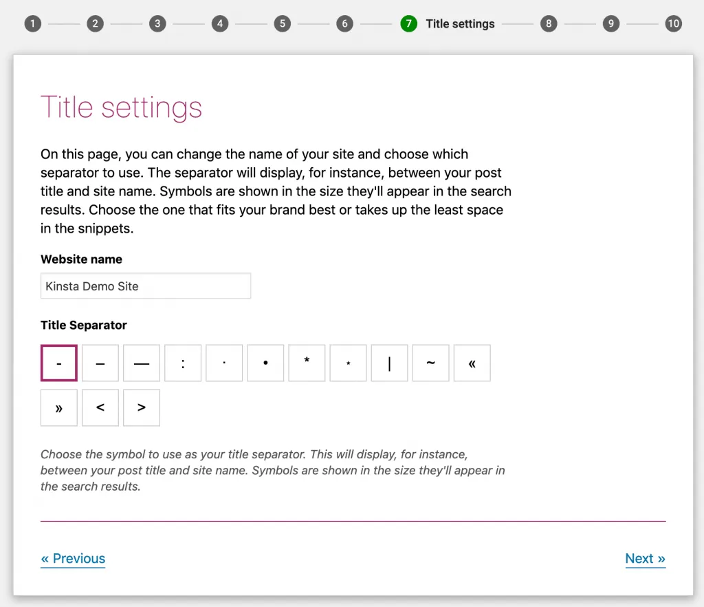 Cài đặt cho tiêu đề