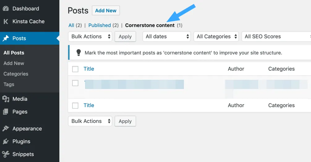 Sắp xếp theo danh sách bài đăng hoặc trang dựa trên nội dung cơ bản đó