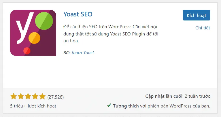 Cài đặt Yoast SEO như bình thường