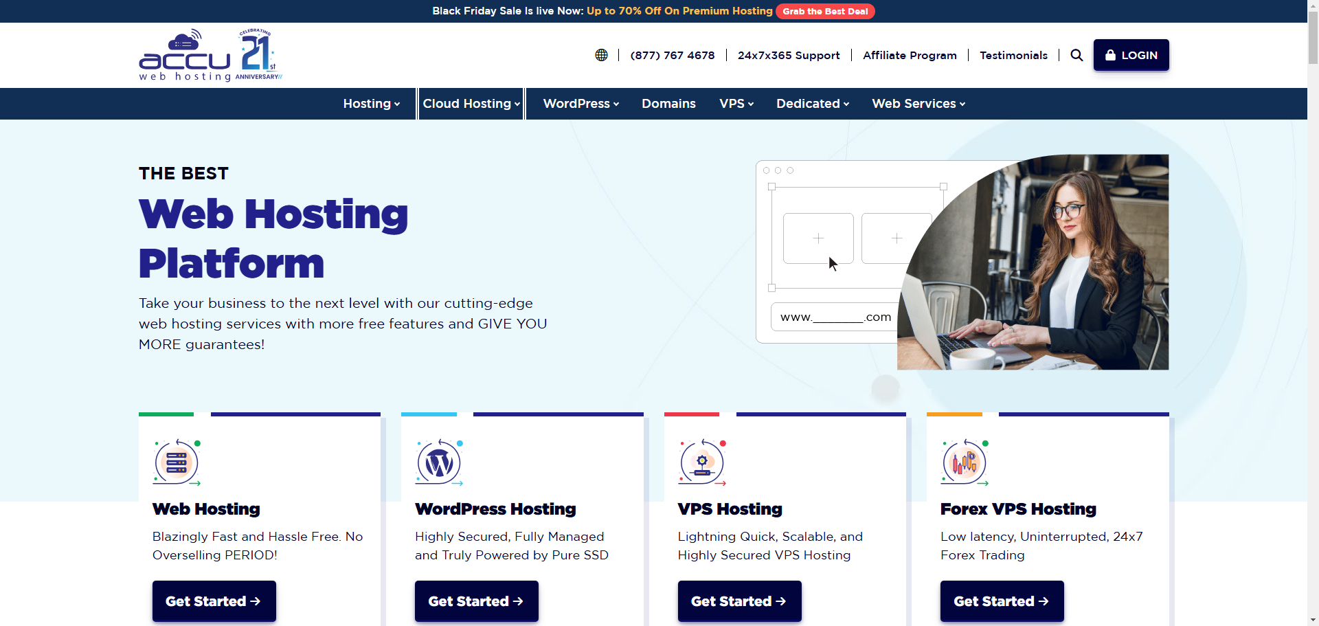 AccuWebHosting là nhà cung cấp dịch vụ lưu trữ uy tín với hơn 20 năm kinh nghiệm