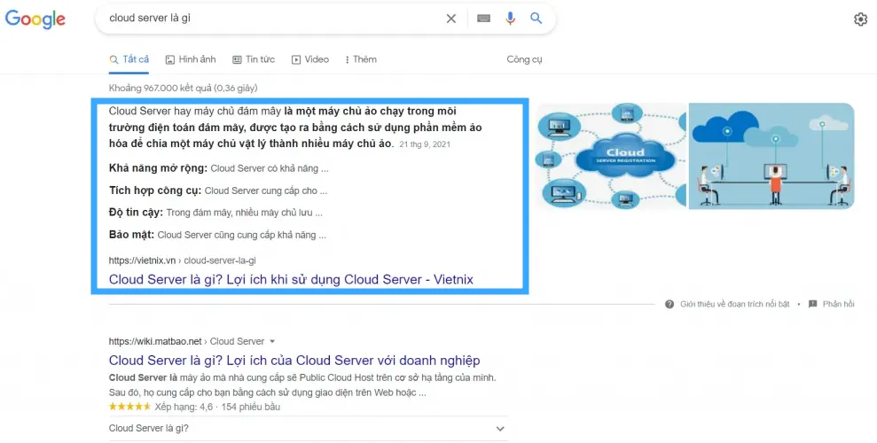 Định dạng SERP featured snippets