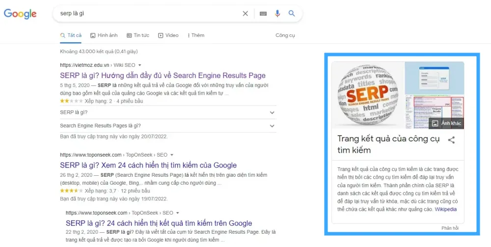 Sơ đồ tri thức trong SERP