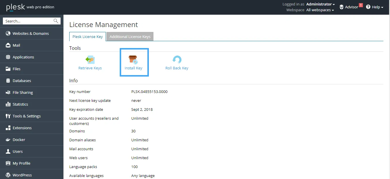 Cách đăng ký Bản quyền phần mềm Plesk 12 cho VPS/Server và kích hoạt (Nguồn: Internet)