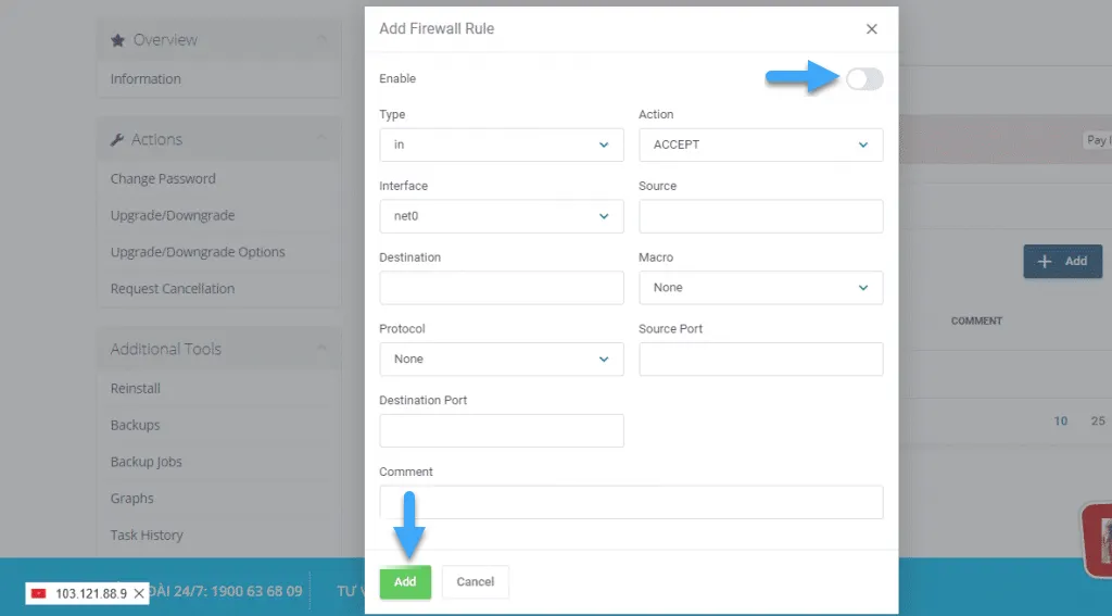 Cấu hình Add Firewall Rule