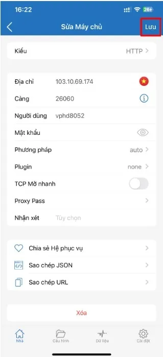 Kết nối với máy chủ proxy