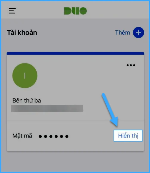 Nhấp chọn "Hiển thị"