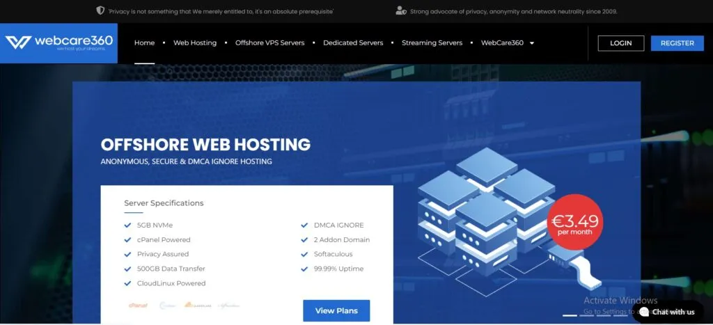 Thông tin chi tiết về dịch vụ lưu trữ DMCA Ignored Hosting đảm bảo an toàn 53 Webcare 360 nhà cung cấp DMCA ignored hosting chất lượng