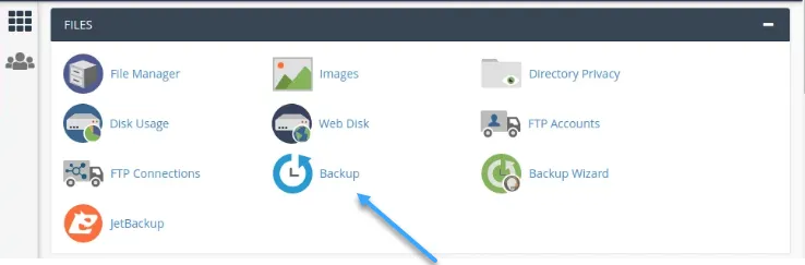 Export database từ tính năng backup