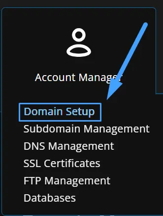 Truy cập Domain Setup