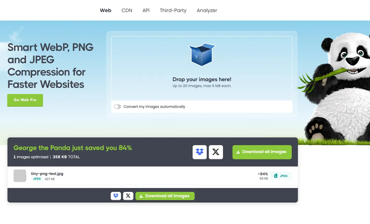 Công cụ nén ảnh Tinypng