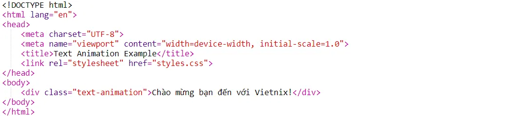 Code text animation