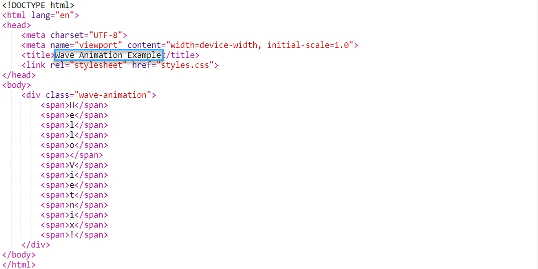 Code wave animation