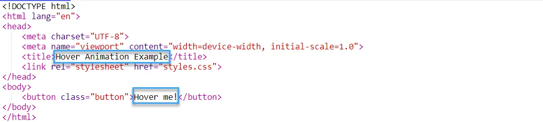 Code hover animation