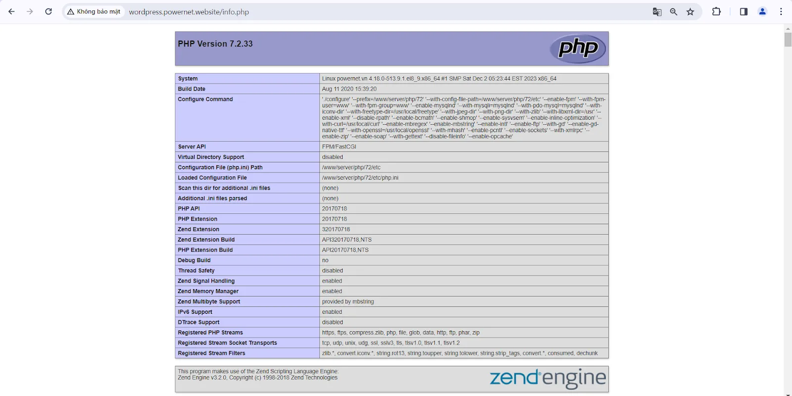Tạo 1 file info.php