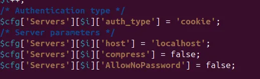 Sửa tệp cấu hình phpMyAdmin
