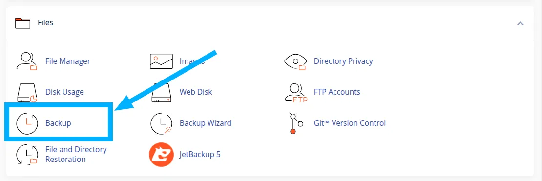 Tìm Files > Backup