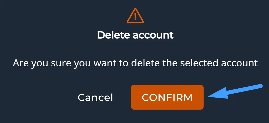 Chọn confirm để xác nhận xóa