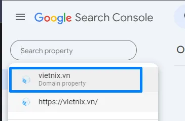 Chọn Domain Property