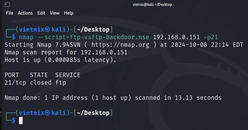 Bản đồ Nmap trong Kali Linux